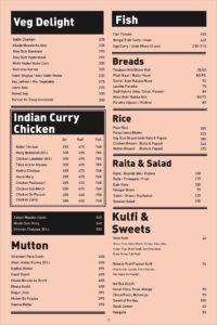 Aryan Family’s Delight Restaurant Menu Items